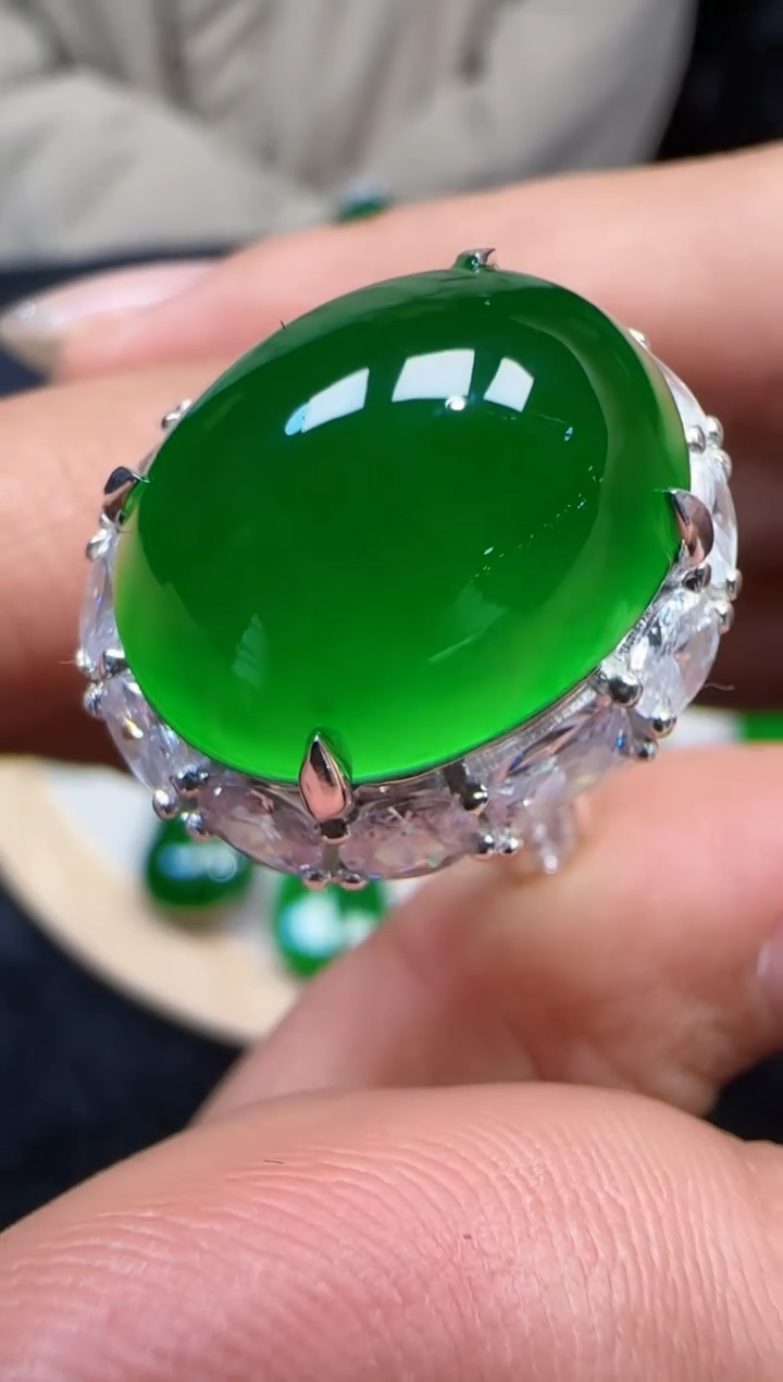 未镶嵌定制翡翠翡翠戒指77