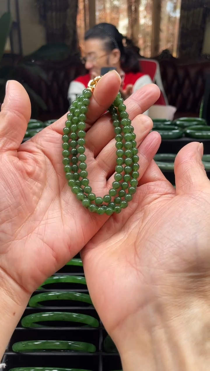 颈饰未镶嵌和田玉（碧玉）卡6无黑妈妈链（多样性发一）