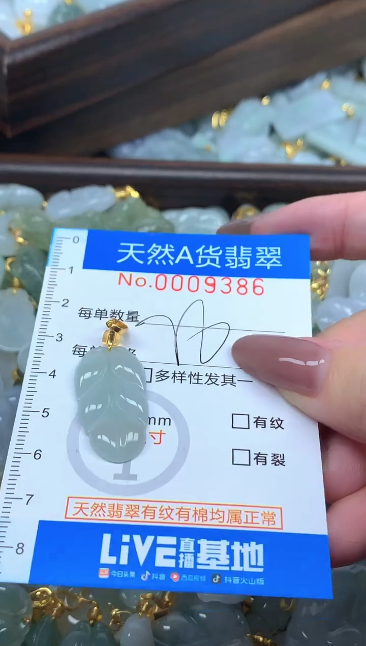 颈饰未镶嵌翡翠净货挂件-9386