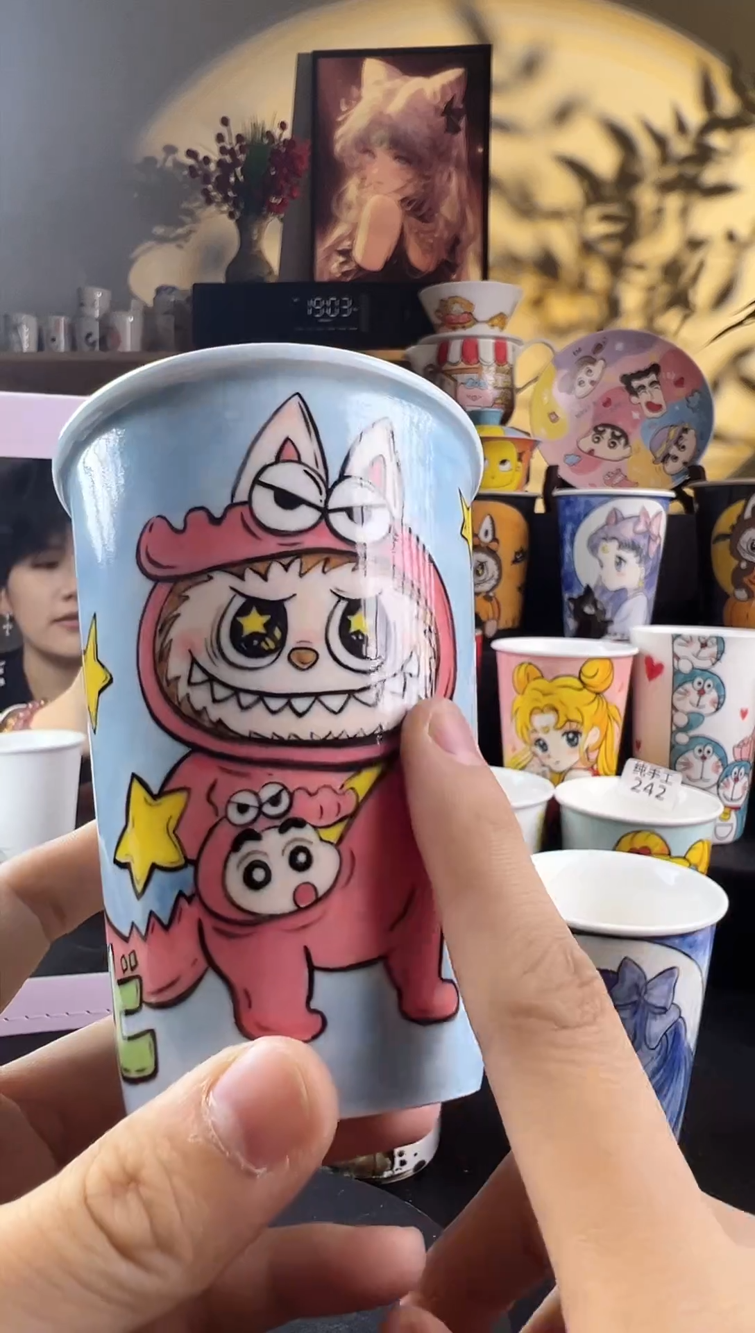 【闪购商品】摆件手工手绘陶瓷小杯杯