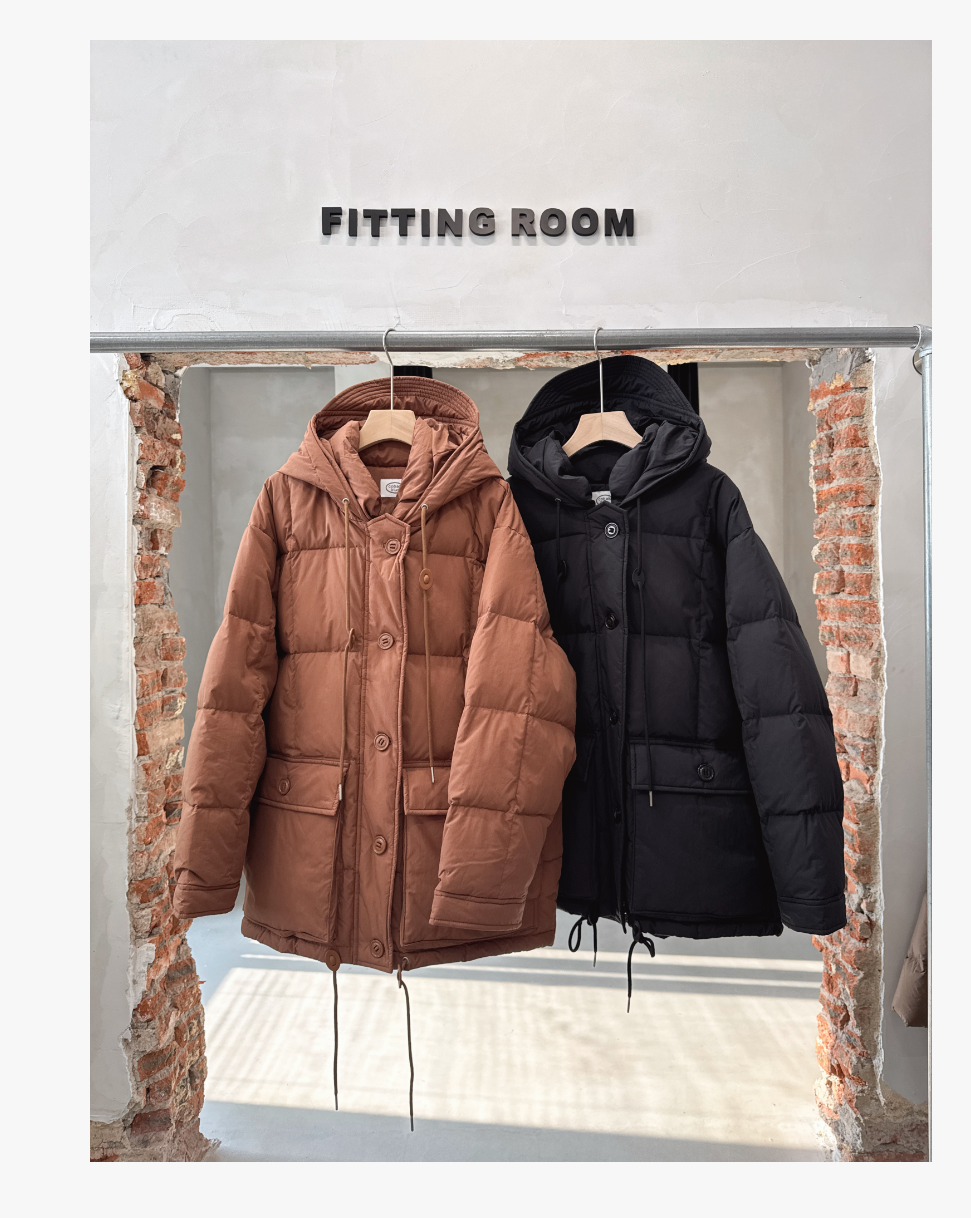 D-022-大方兜连帽羽绒服