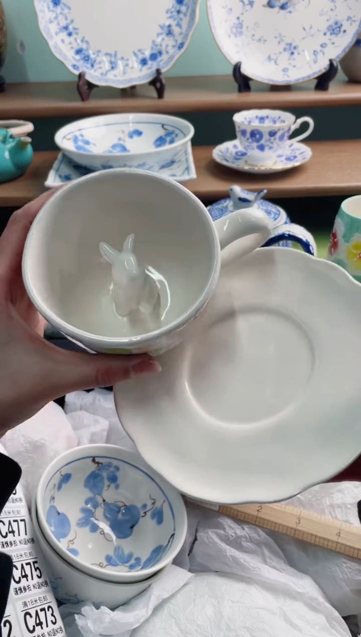 陶瓷木***稳X兔子咖啡杯********