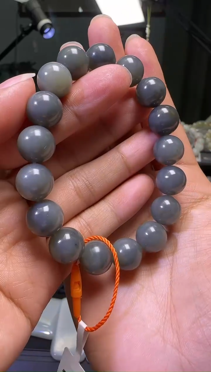 未镶嵌手链和田玉新疆和田玉青花卡12手串