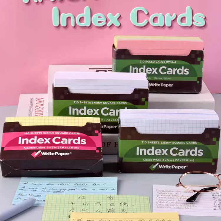 凯萨KAISA美式ins风索引卡彩色便签纸无粘性便利贴英语记忆卡片