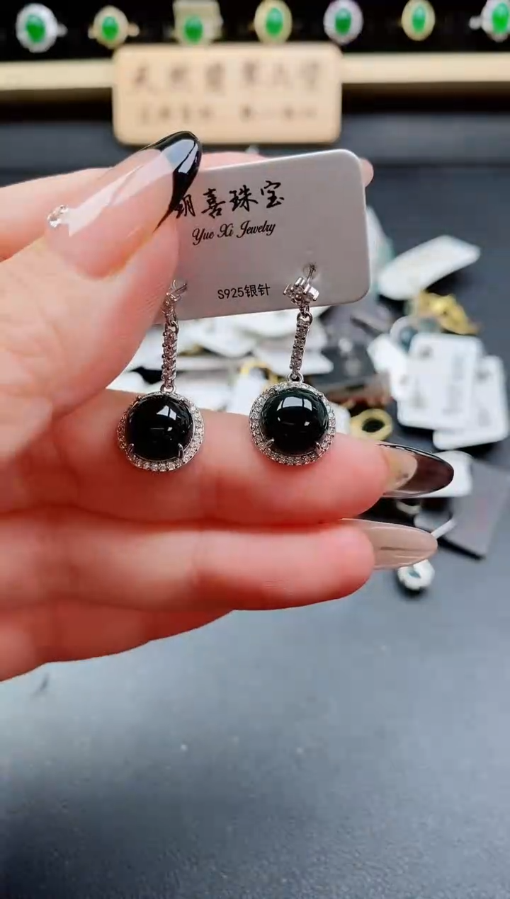 银S925镶嵌戒指翡翠1