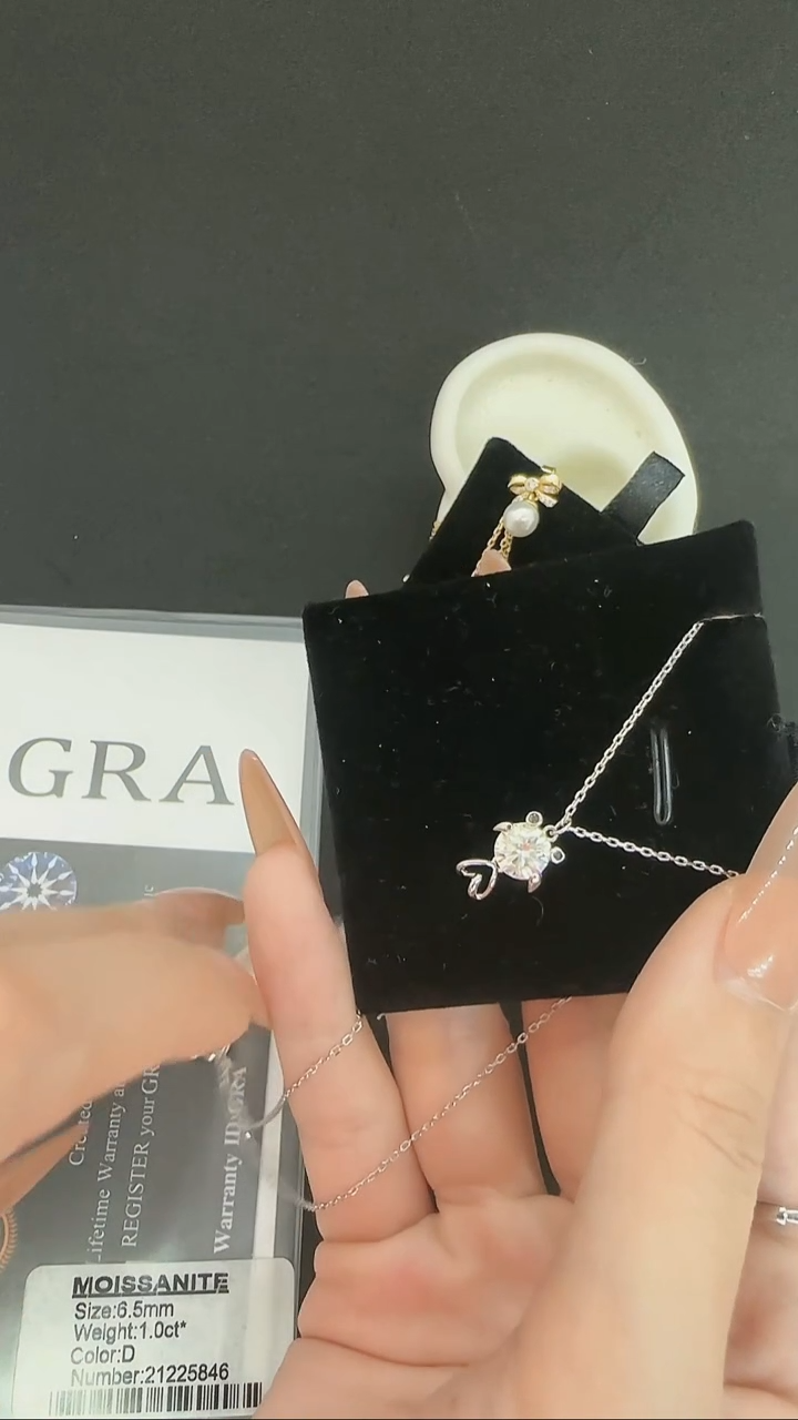 合成碳硅石吊坠925银莫桑 1克拉小鱼吊坠MSD.345