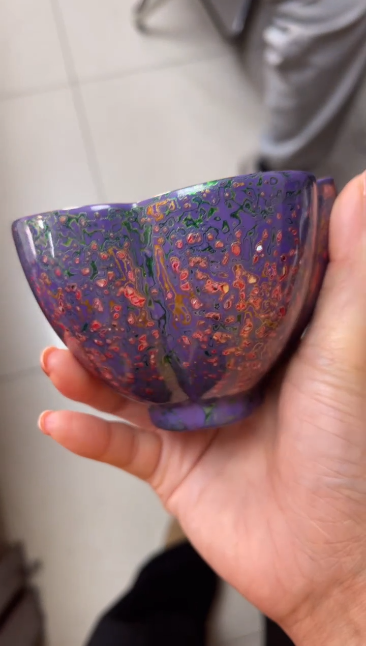 【闪购商品】紫色大漆五瓣茶杯