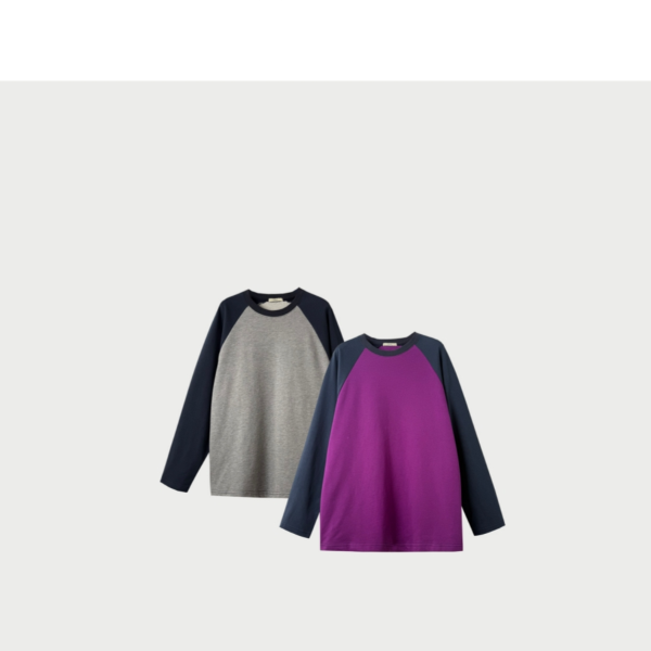 7095打底宽松百搭休闲卫衣圆领长袖拼接拼色印花春秋女士T恤