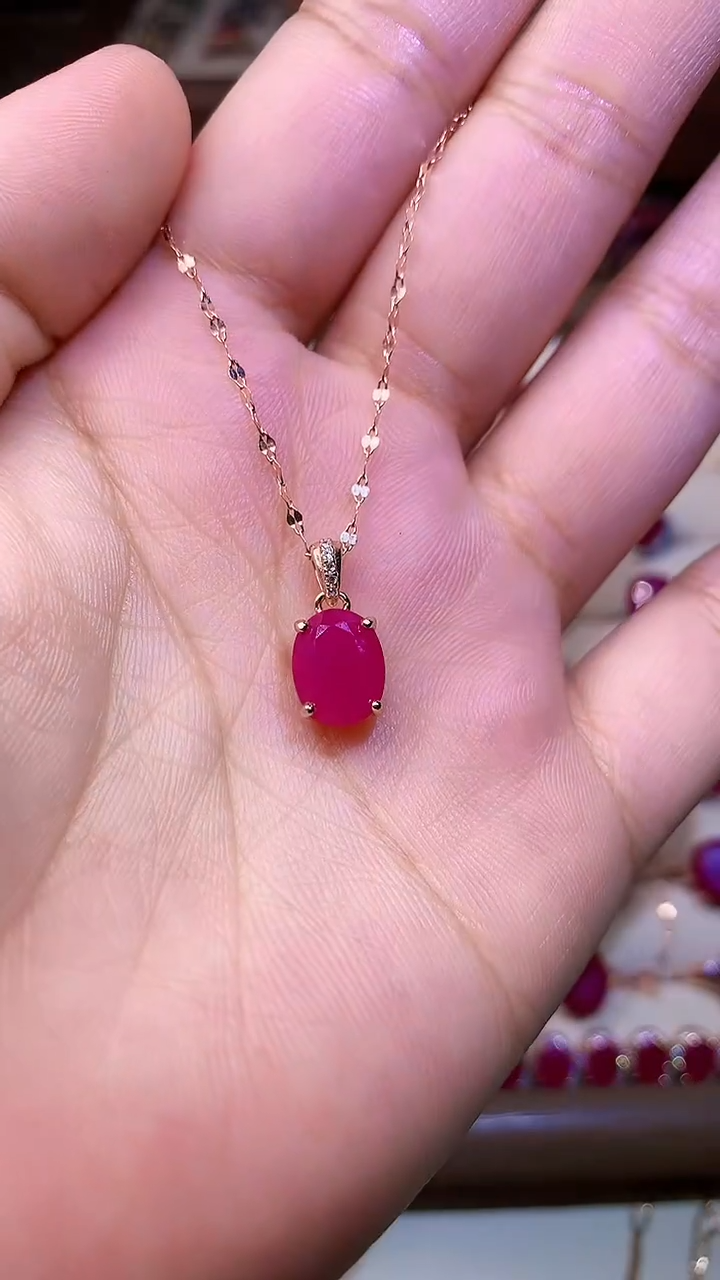 【闪购商品】红宝石颈饰银S925镶嵌000