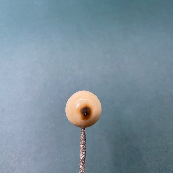 S8127天然猛犸牙蓝眼圆珠19.5mm支持鉴定 假一罚四