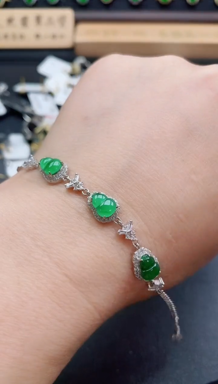 银S925镶嵌戒指翡翠1