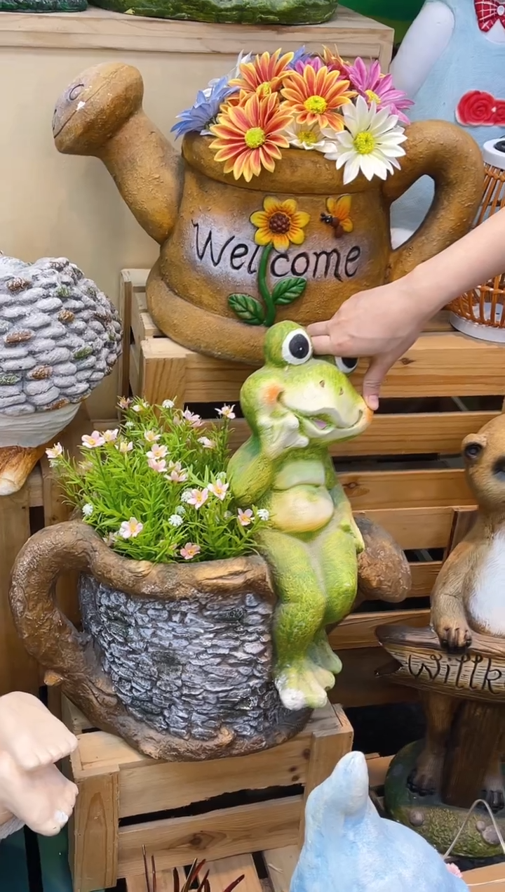 【闪购商品】红陶青蛙花盆
