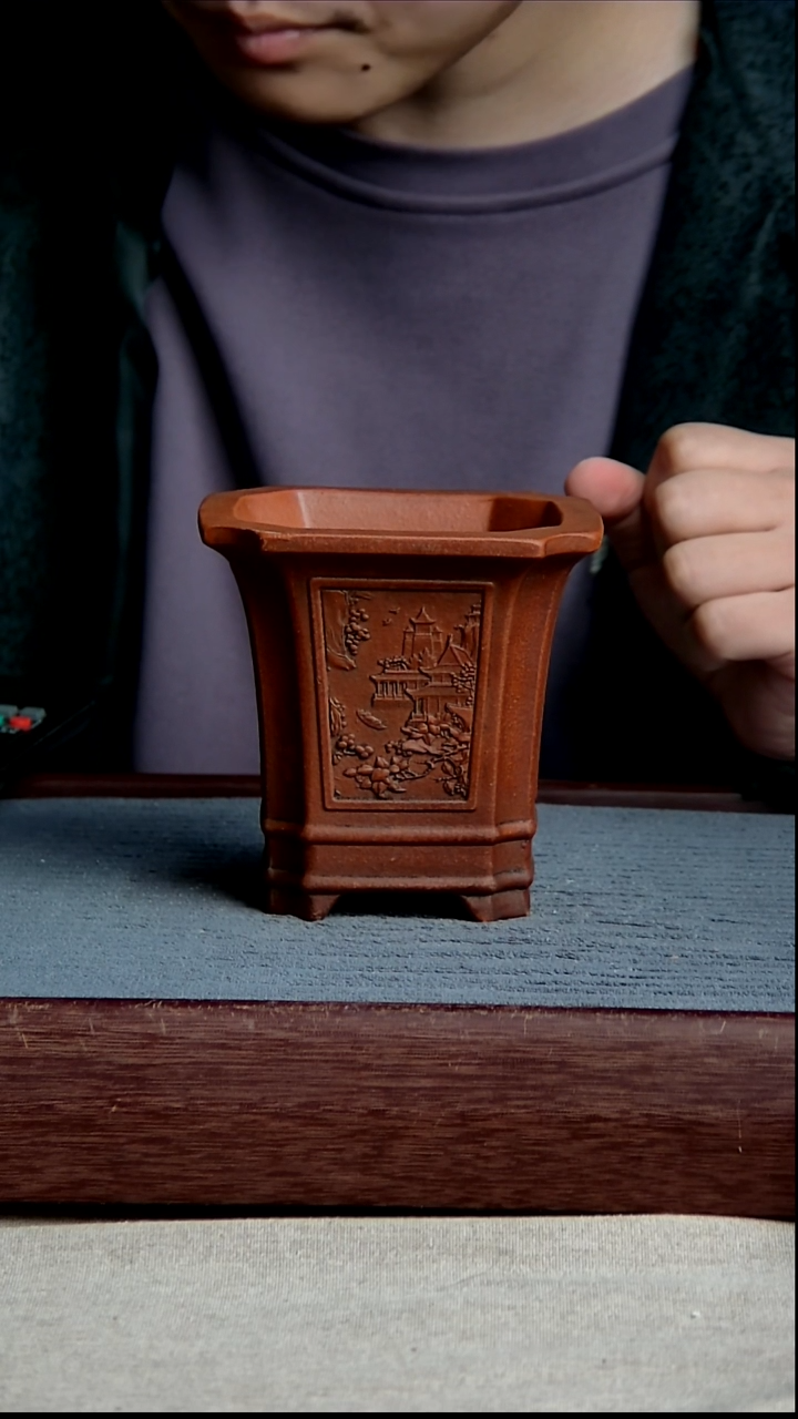 紫砂花盆9*10内径紫砂花盆