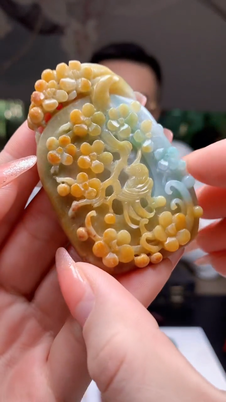 【闪购商品】定制翡翠未镶嵌1044ry-毛货挂件15