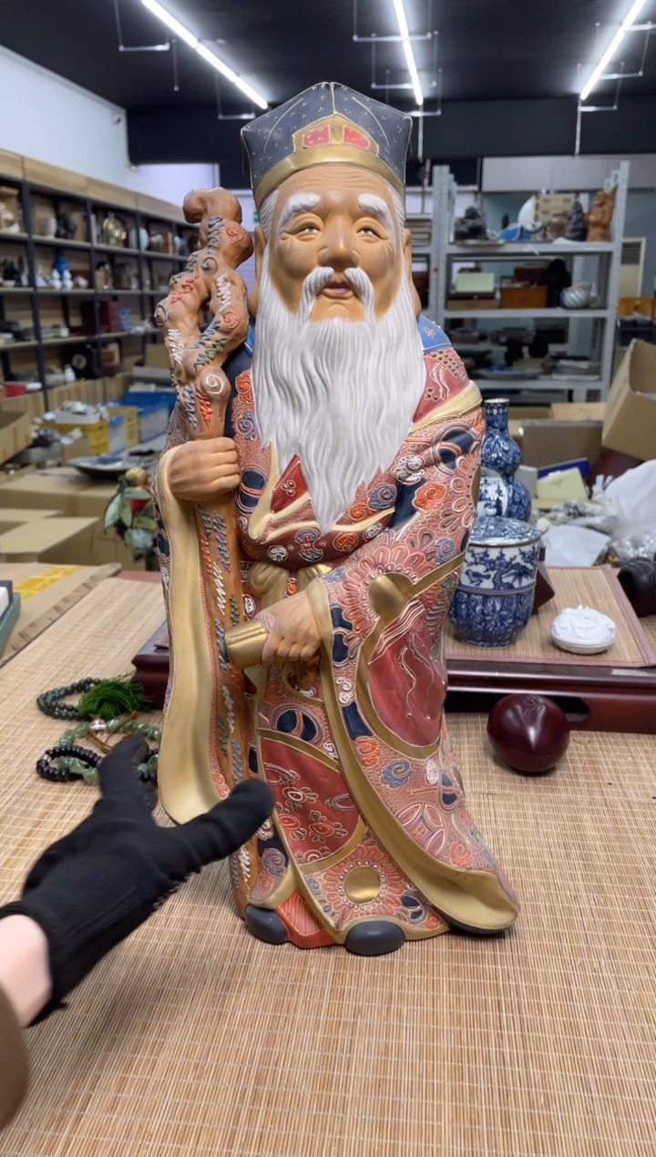 79号九谷人物摆件中古物品谨慎参拍直播链接