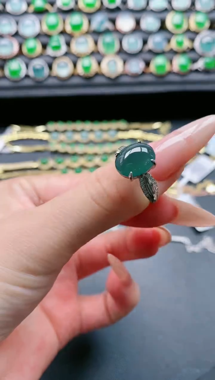 【闪购商品】翡翠戒指银S925镶嵌1111111
