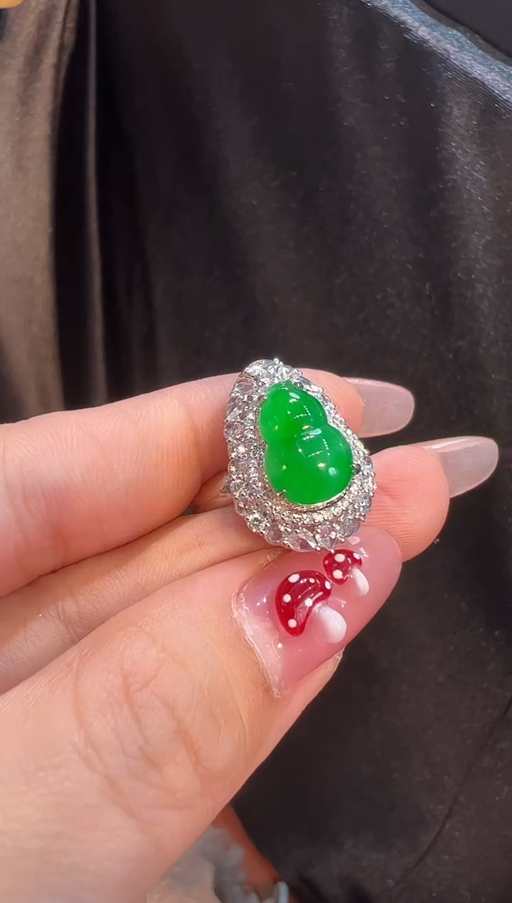 【闪购商品】翡翠戒指18K金镶嵌戒指