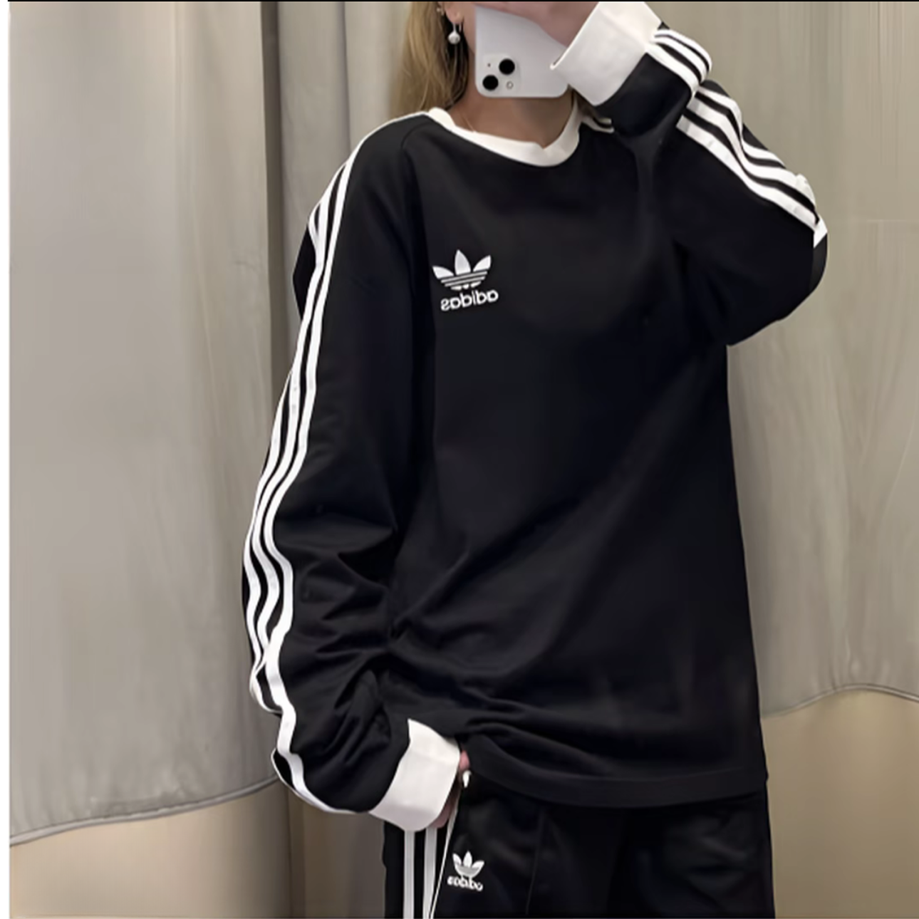 【滔搏联动】adidas阿迪三叶草圆领套头3-STRIPES LST针织T恤IA4877