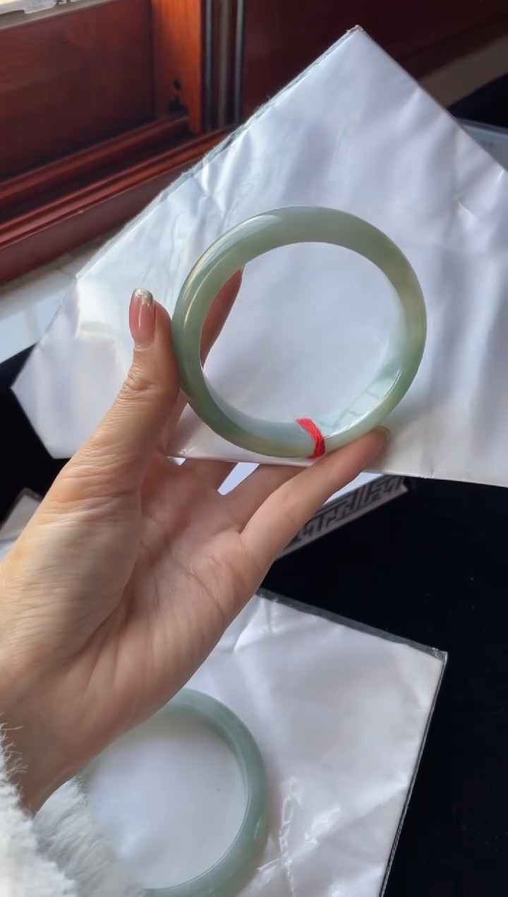 【闪购商品】翡翠手镯未镶嵌L圈口58+编号13