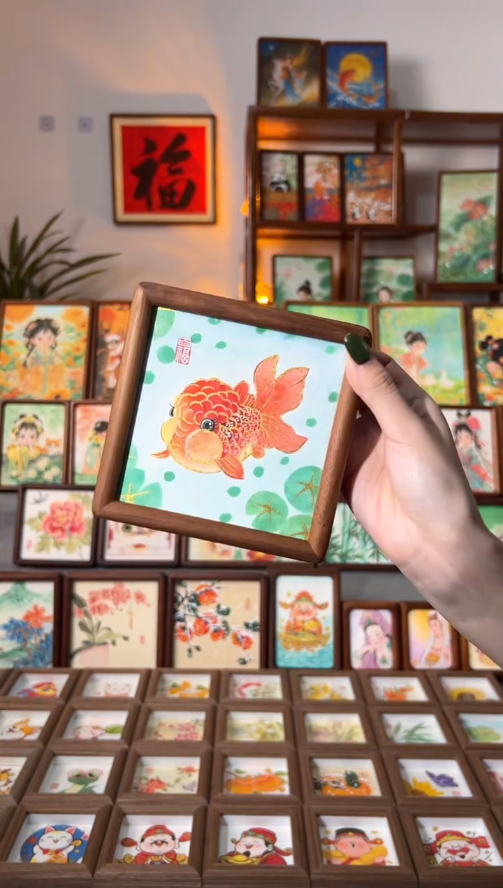 【闪购商品】国画鸿运当头 手绘国画14胡桃