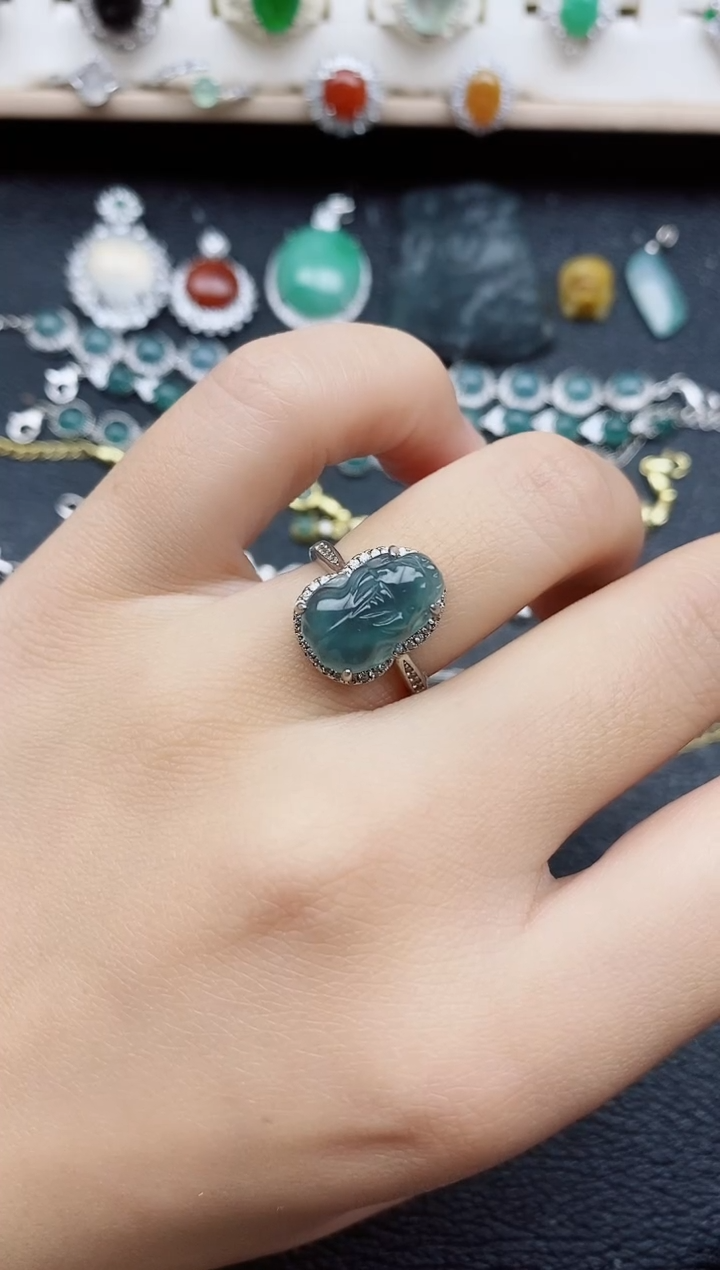 【闪购商品】翡翠戒指银S925镶嵌11111