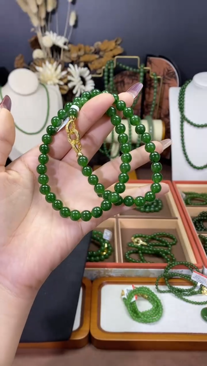 【闪购商品】和田玉（碧玉）颈饰未镶嵌8微矿锁骨链