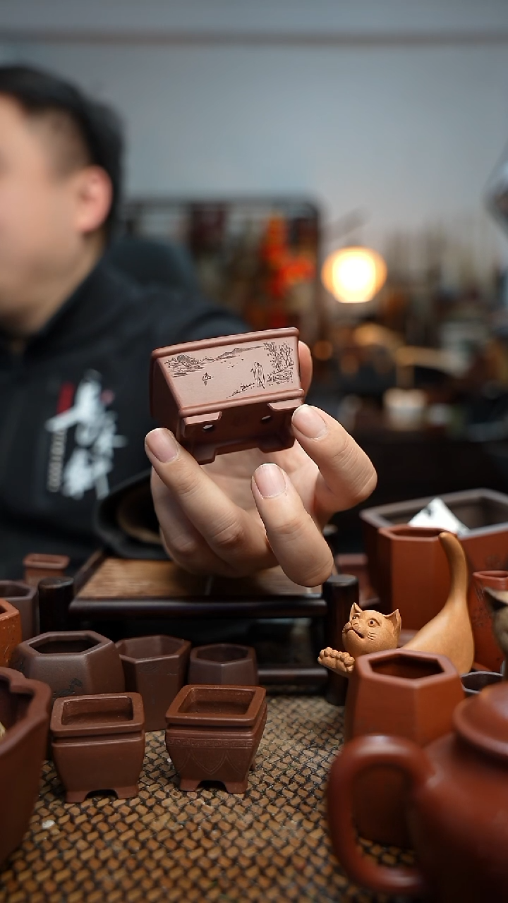 紫砂花盆么*马長木軒精品紫砂