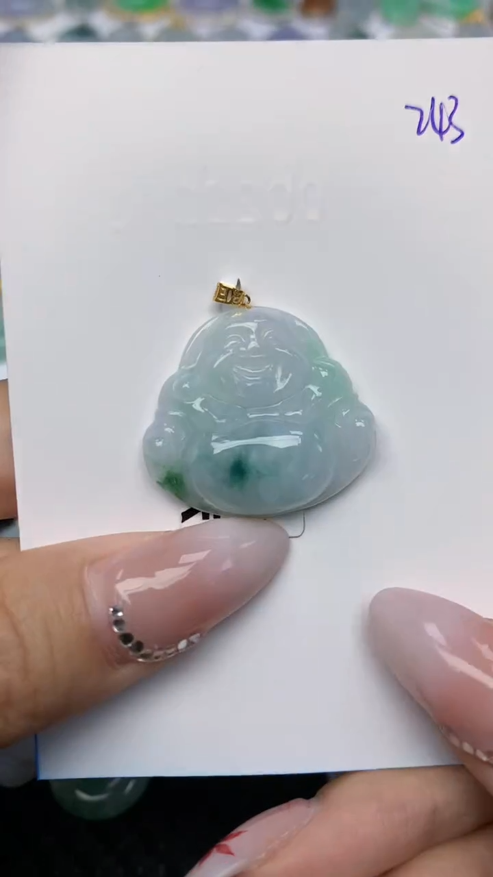 【闪购商品】翡翠颈饰18K金镶嵌天然翡翠a货