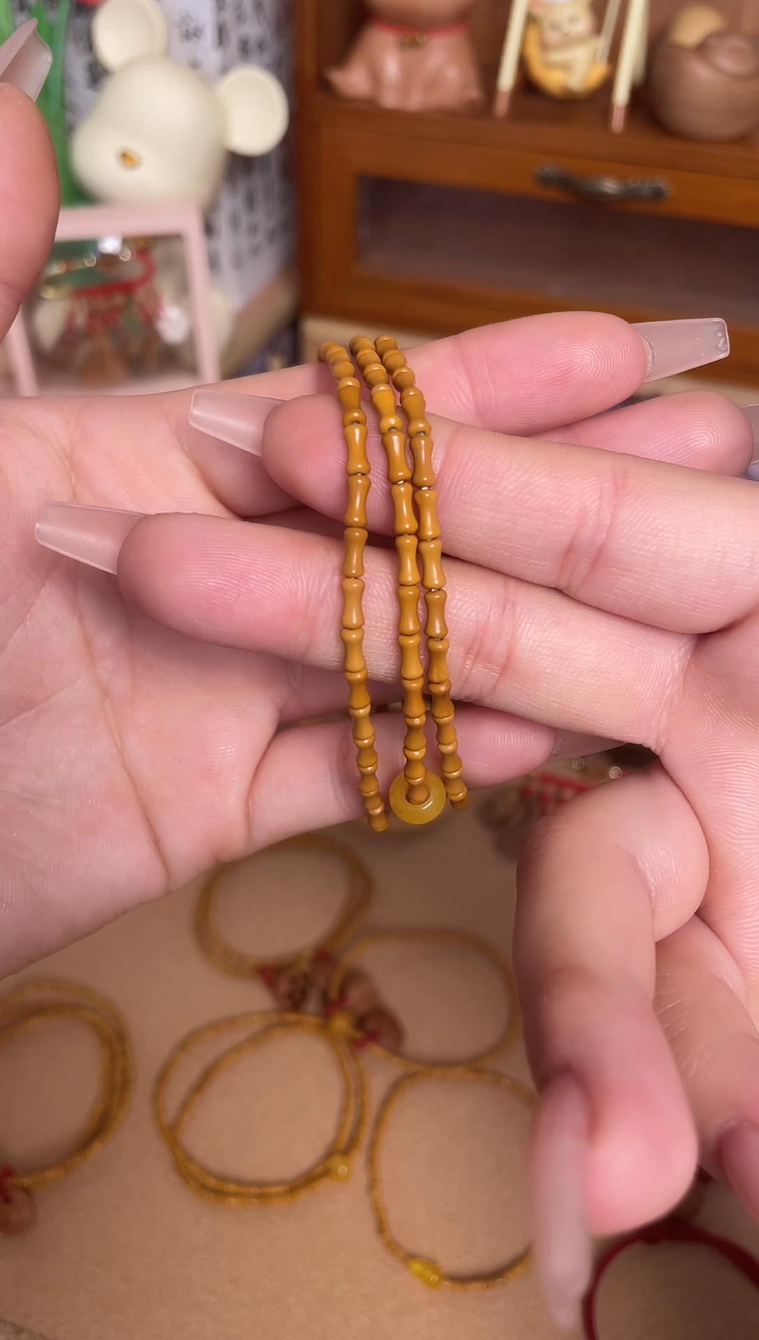 三圈竹节素款加黄跑环一物一拍