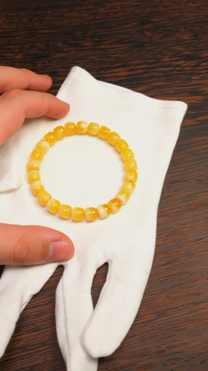 【闪购商品】蜜蜡手链未镶嵌2558/8.5mm聚宝盆手串