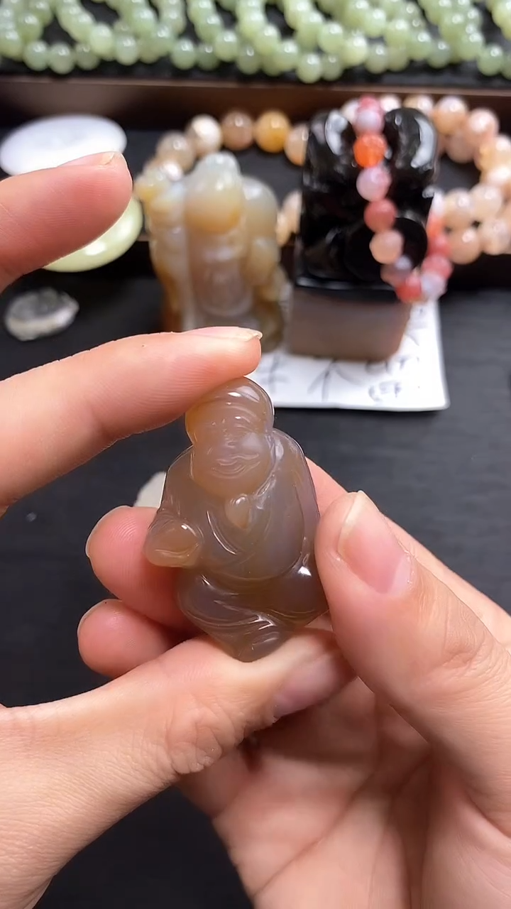 【闪购商品】玛瑙/玉髓巴西料财神未镶嵌1