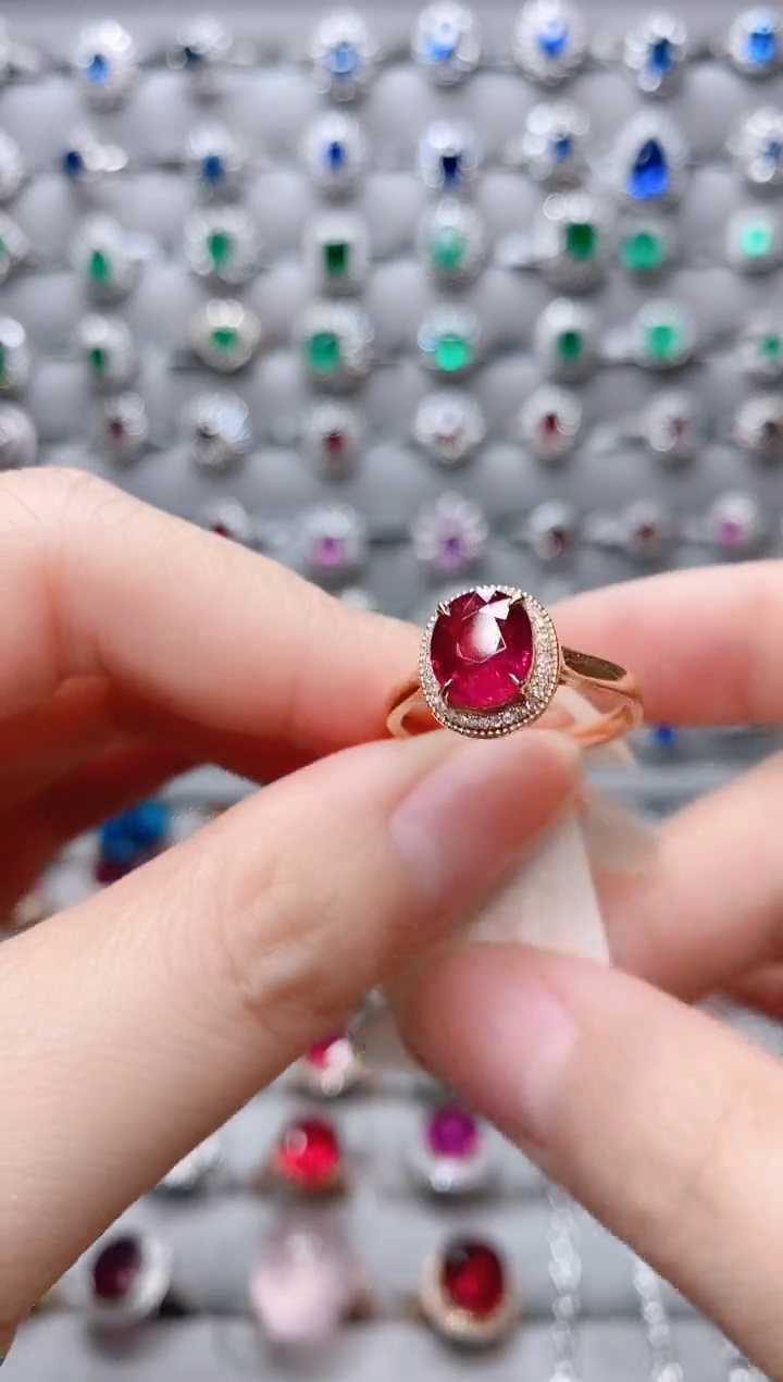 【闪购商品】碧玺18K金戒指18K金镶嵌.