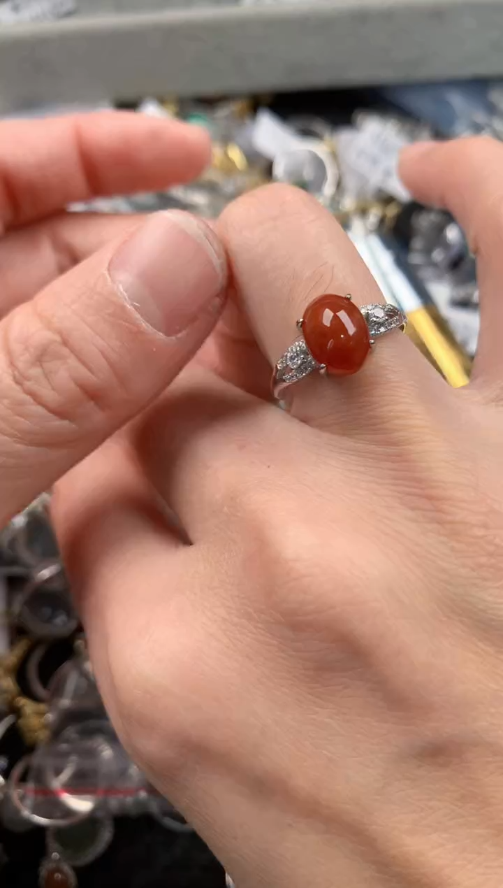 银S925镶嵌戒指翡翠222    10