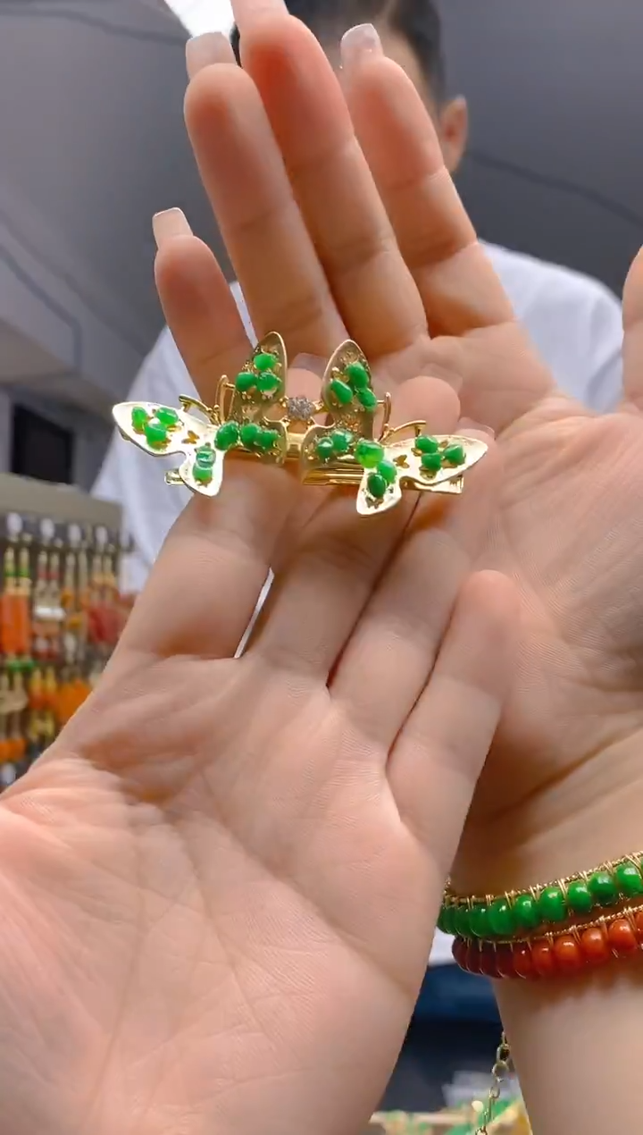 【闪购商品】翡翠耳饰合金522翡翠发簪