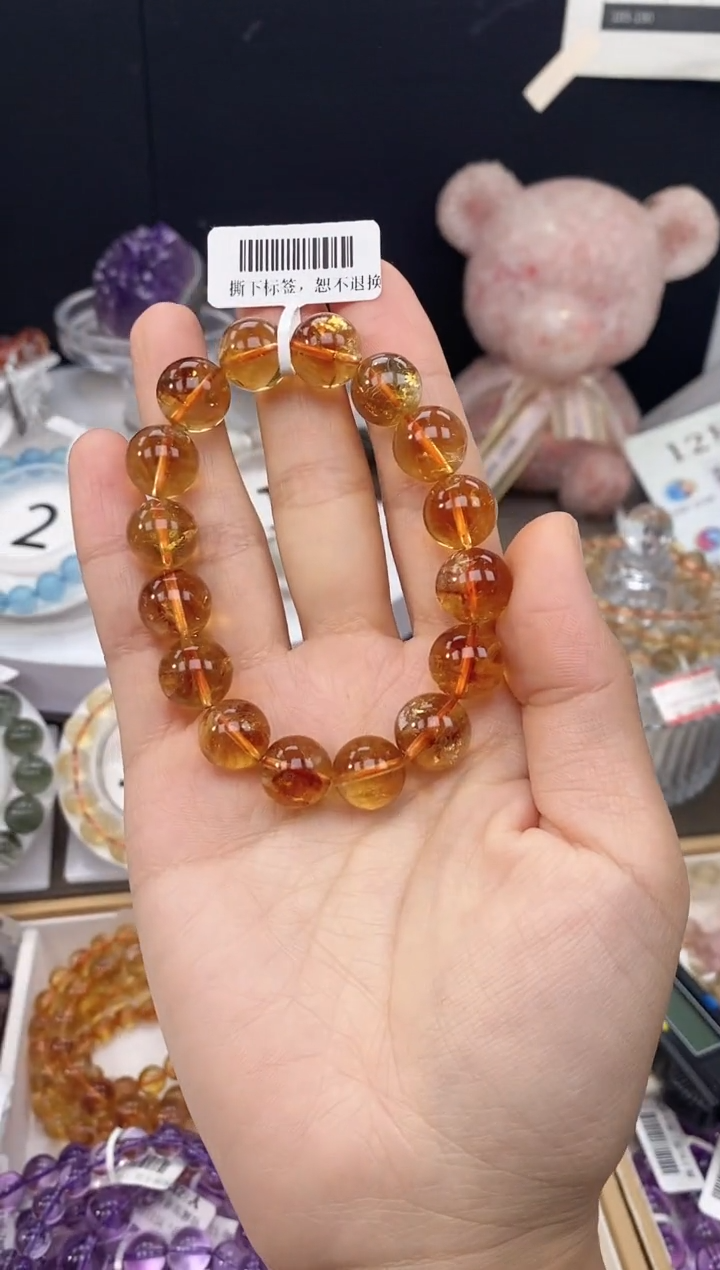 未镶嵌手串水晶黄塔晶12+