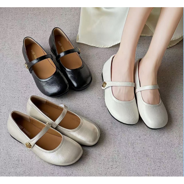 A2016魔术贴一字扣浅口玛丽珍单鞋