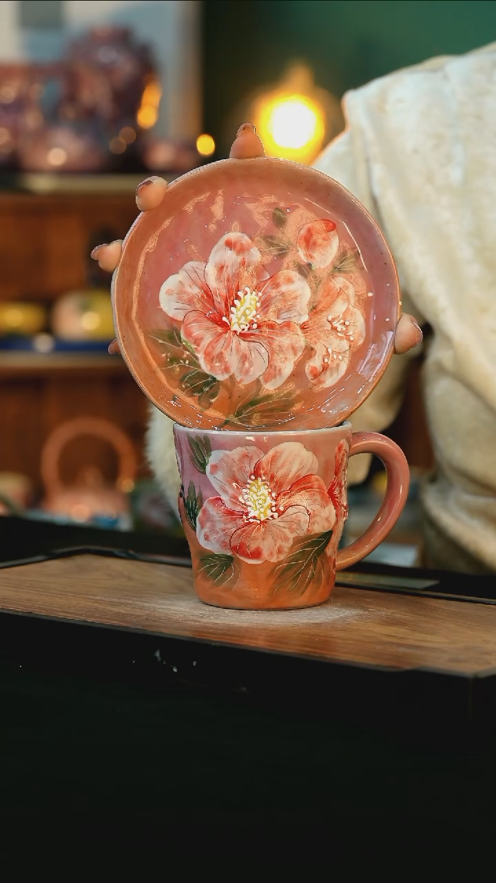 【闪购商品】杯手绘心瓷陶瓷浮力