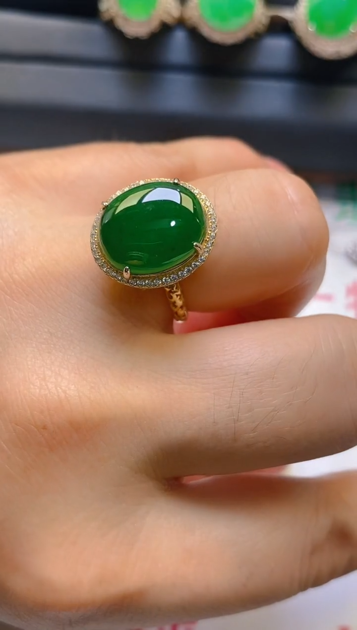 【闪购商品】翡翠耳饰银S925镶嵌天然A货翡翠1