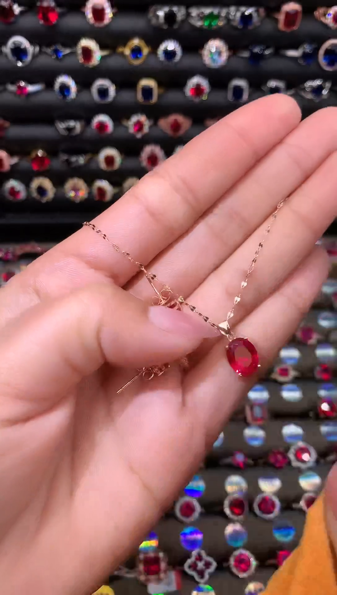 【闪购商品】红宝石吊坠(赠链)银S925镶嵌810玫瑰金