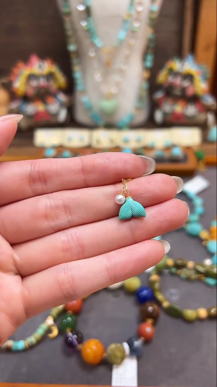 绿松石18K金镶嵌提溜绿松石提溜