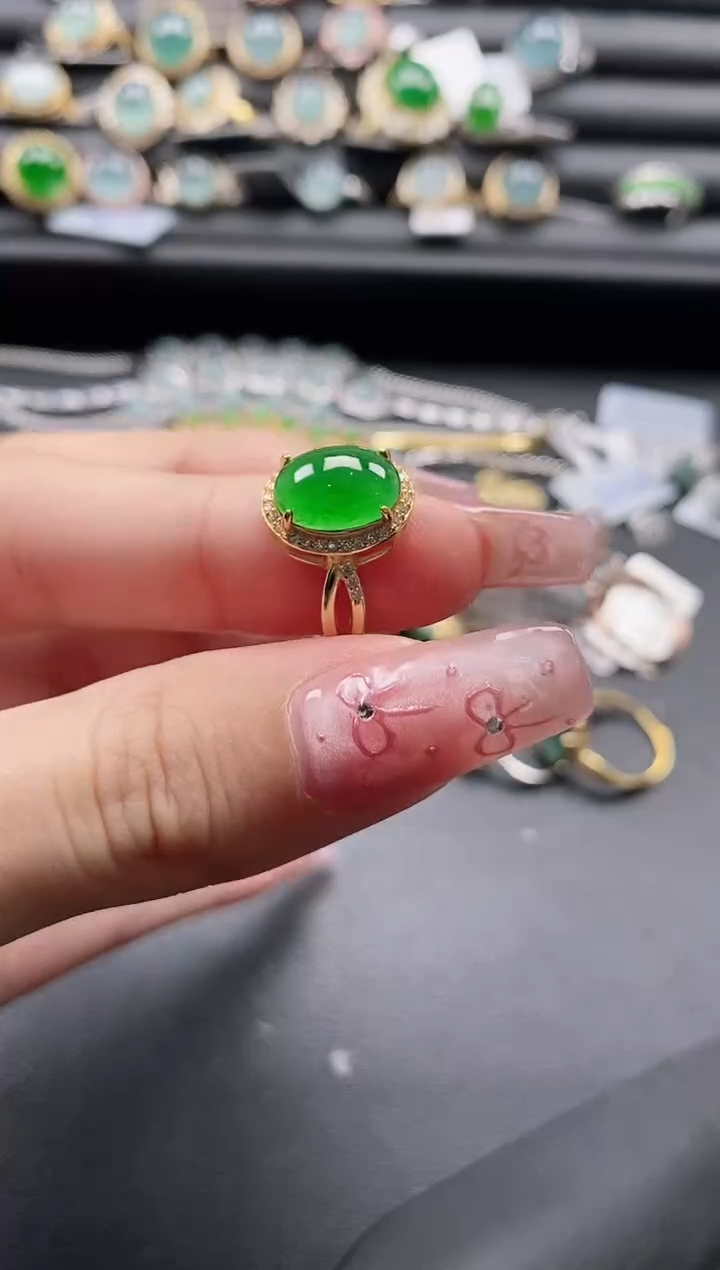 【闪购商品】翡翠戒指银S925镶嵌1111