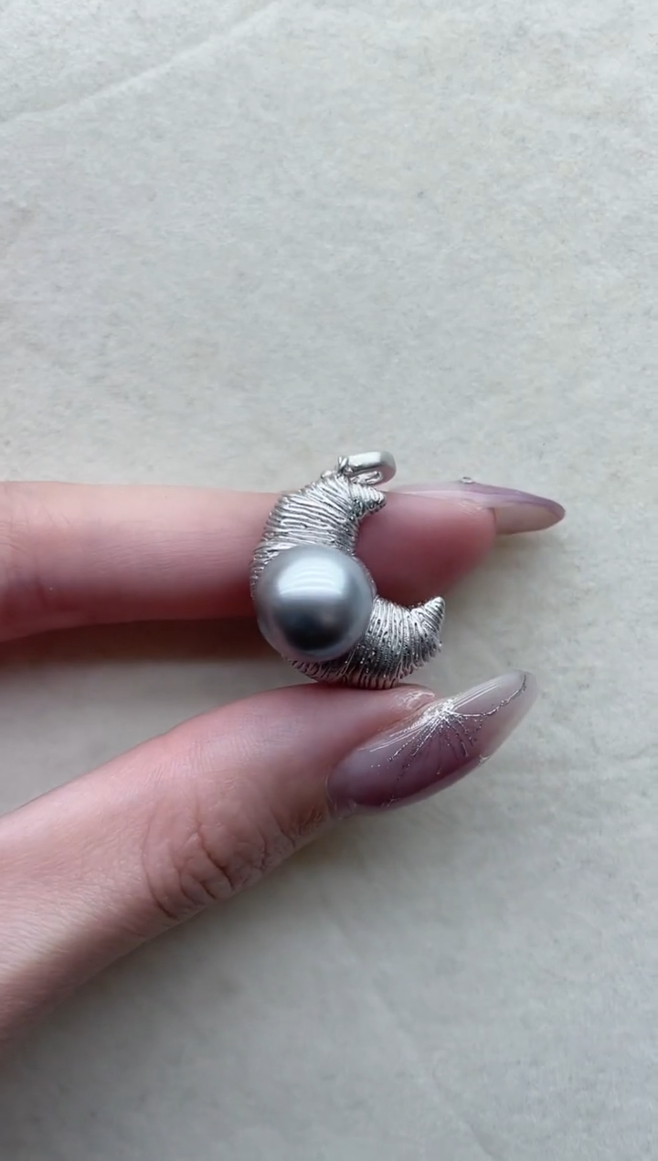 【闪购商品】海水珍珠吊坠银S925镶嵌80