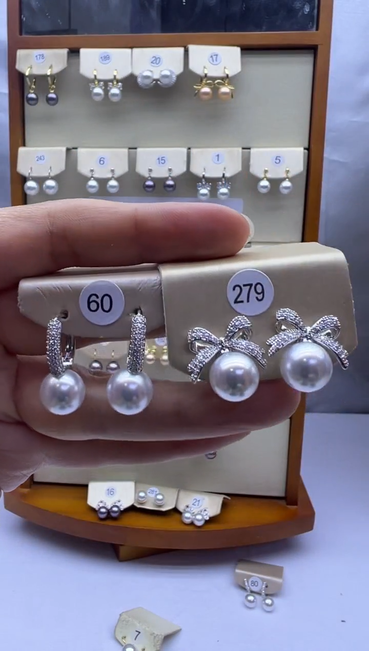 未镶嵌耳饰淡水珍珠60+279