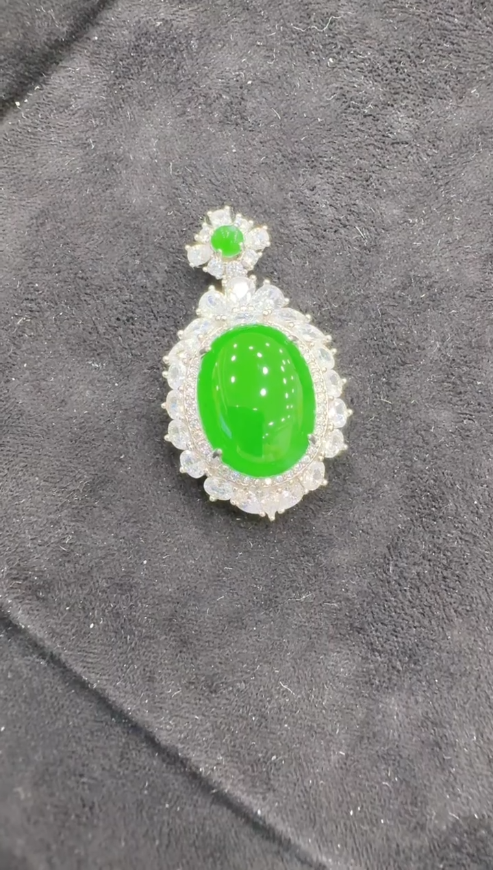 吊坠(不含链)银S925镶嵌翡翠多样性团购发货一件