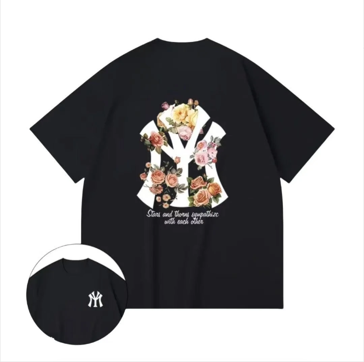 宽松圆领半袖上衣印花T恤时尚夏季休闲韩版潮流ins情侣