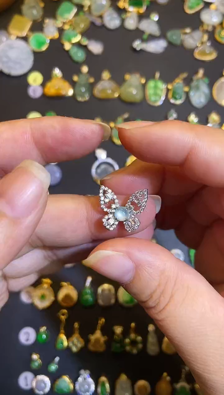 吊坠(不含链)银S925镶嵌翡翠1