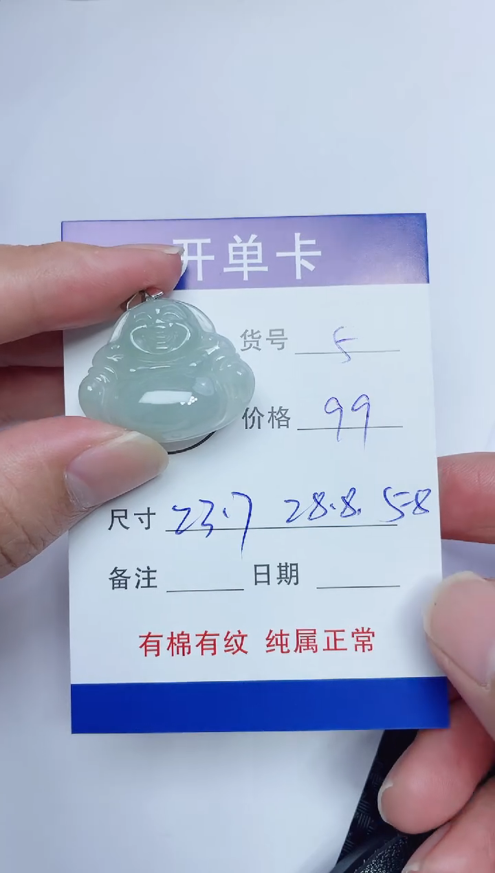 吊坠(赠链)银S925镶嵌翡翠5