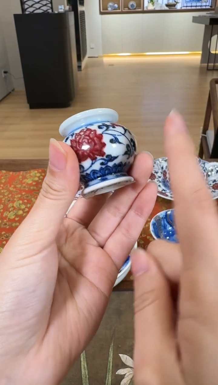 【闪购商品】杯永明尚玩缠枝莲墩墩盖置