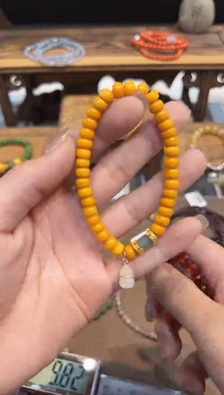 【闪购商品】琥珀手链未镶嵌手饰@@