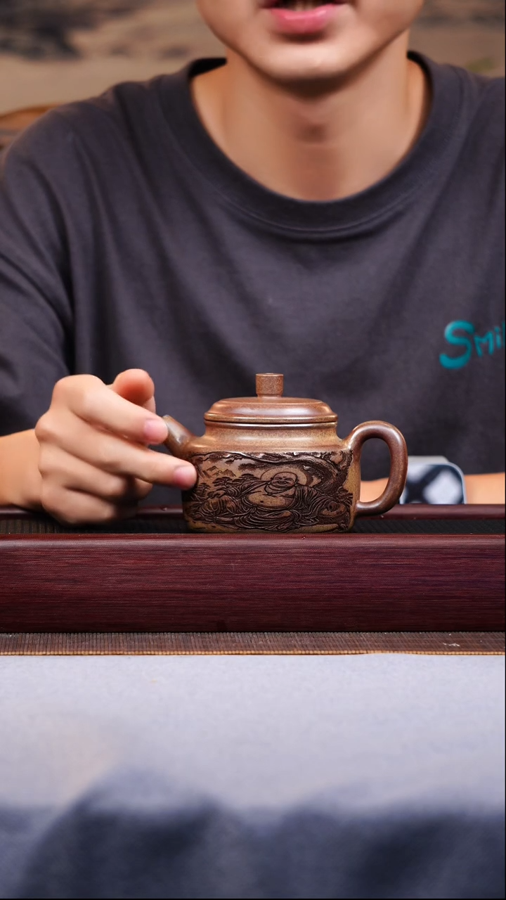 茶壶紫砂宜兴原矿紫砂作品  茶道德钟